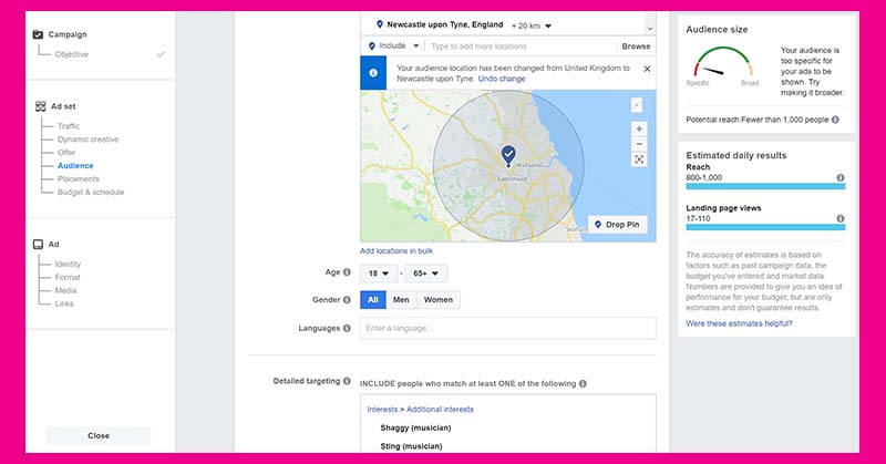 facebook management newcastle