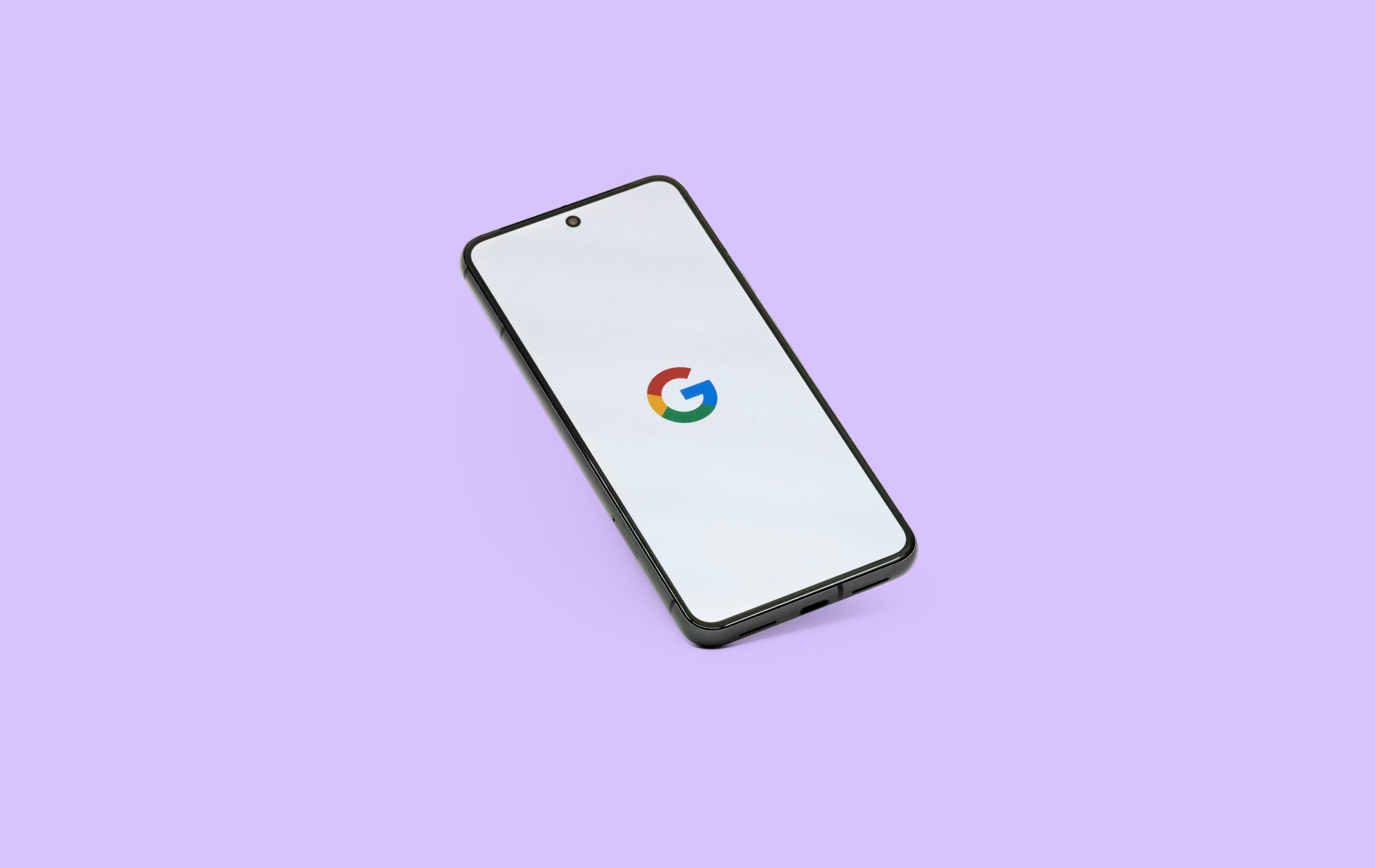 Purple Background With Google On Iphone